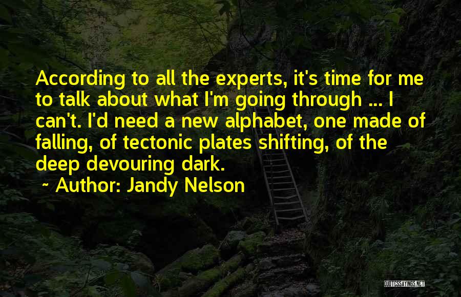 Jandy Nelson Quotes: According To All The Experts, It's Time For Me To Talk About What I'm Going Through ... I Can't. I'd