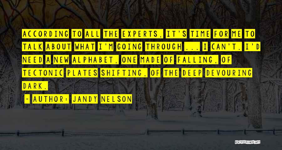 Jandy Nelson Quotes: According To All The Experts, It's Time For Me To Talk About What I'm Going Through ... I Can't. I'd