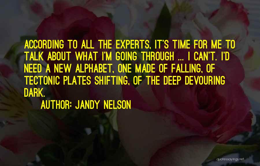 Jandy Nelson Quotes: According To All The Experts, It's Time For Me To Talk About What I'm Going Through ... I Can't. I'd