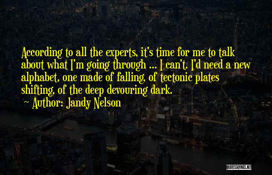 Jandy Nelson Quotes: According To All The Experts, It's Time For Me To Talk About What I'm Going Through ... I Can't. I'd