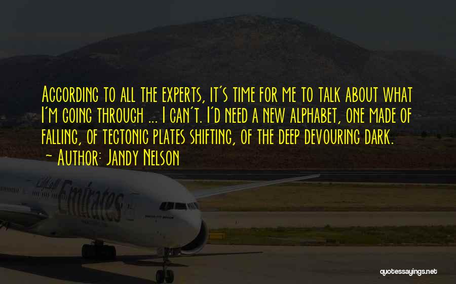 Jandy Nelson Quotes: According To All The Experts, It's Time For Me To Talk About What I'm Going Through ... I Can't. I'd