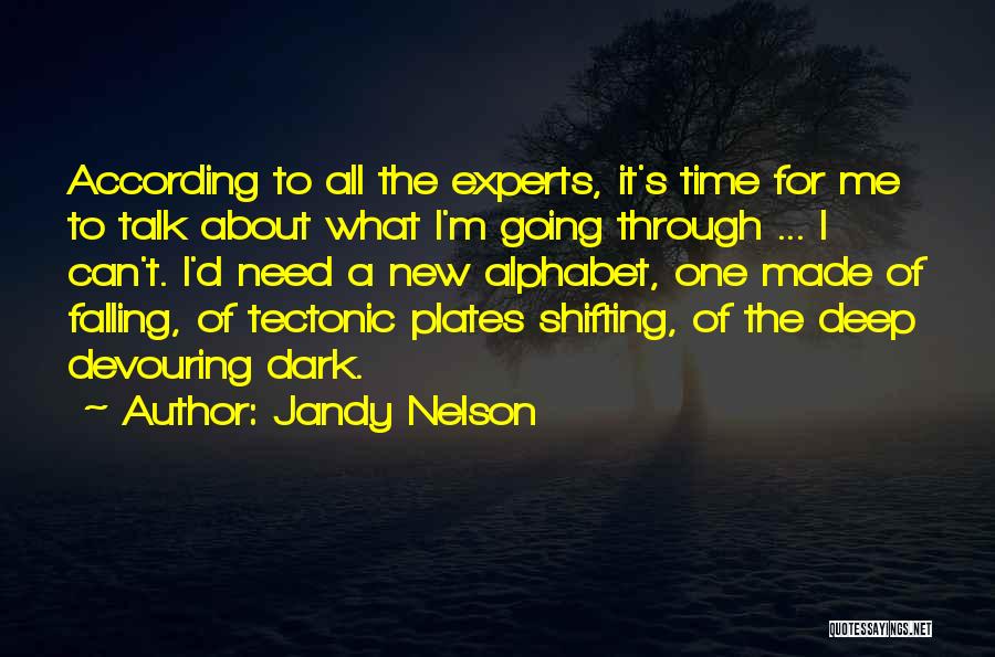 Jandy Nelson Quotes: According To All The Experts, It's Time For Me To Talk About What I'm Going Through ... I Can't. I'd