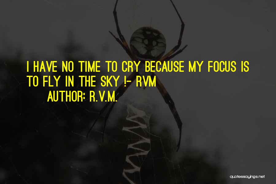 R.v.m. Quotes: I Have No Time To Cry Because My Focus Is To Fly In The Sky !- Rvm
