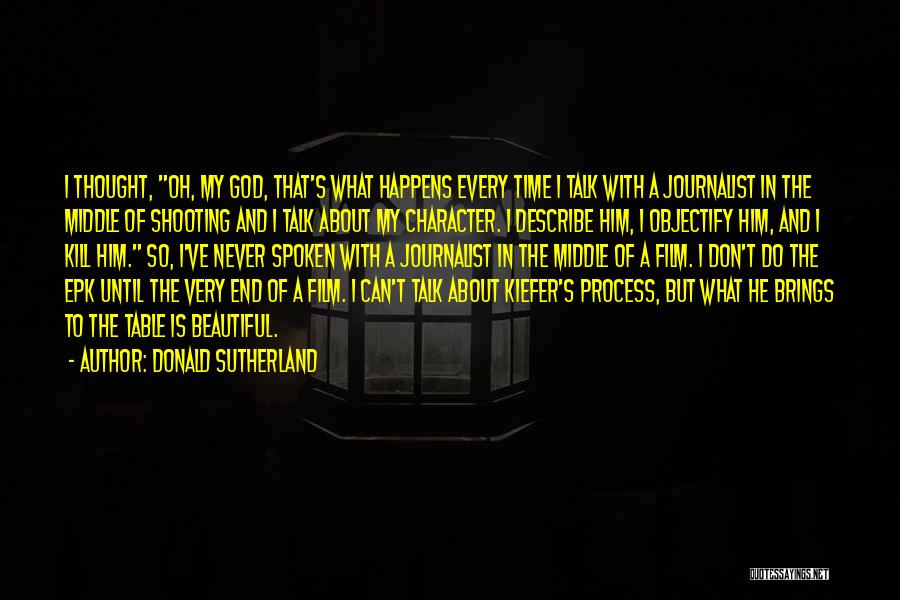 Donald Sutherland Quotes: I Thought, Oh, My God, That's What Happens Every Time I Talk With A Journalist In The Middle Of Shooting