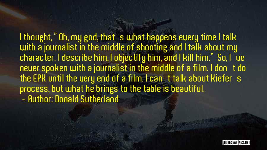 Donald Sutherland Quotes: I Thought, Oh, My God, That's What Happens Every Time I Talk With A Journalist In The Middle Of Shooting
