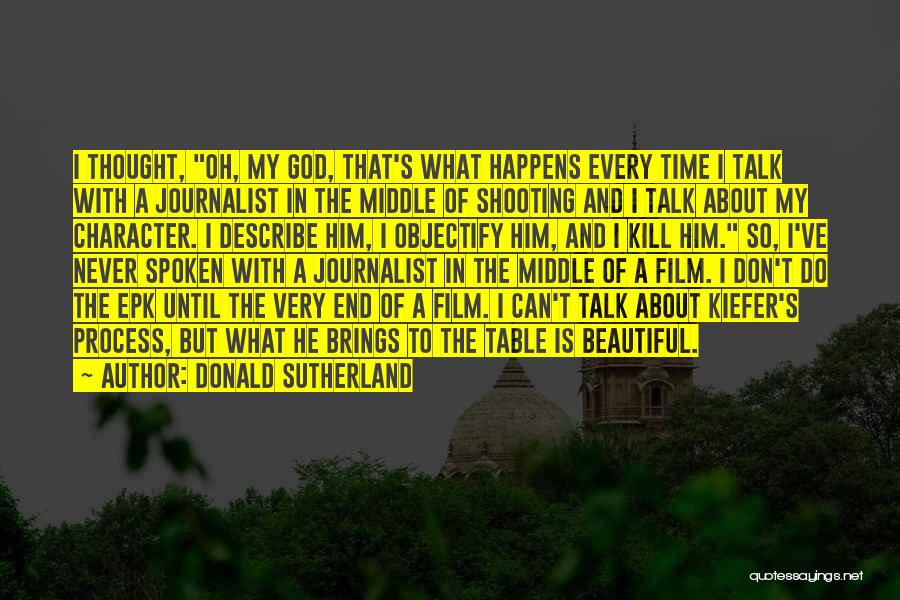 Donald Sutherland Quotes: I Thought, Oh, My God, That's What Happens Every Time I Talk With A Journalist In The Middle Of Shooting