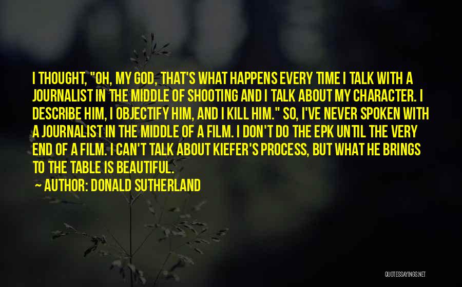 Donald Sutherland Quotes: I Thought, Oh, My God, That's What Happens Every Time I Talk With A Journalist In The Middle Of Shooting