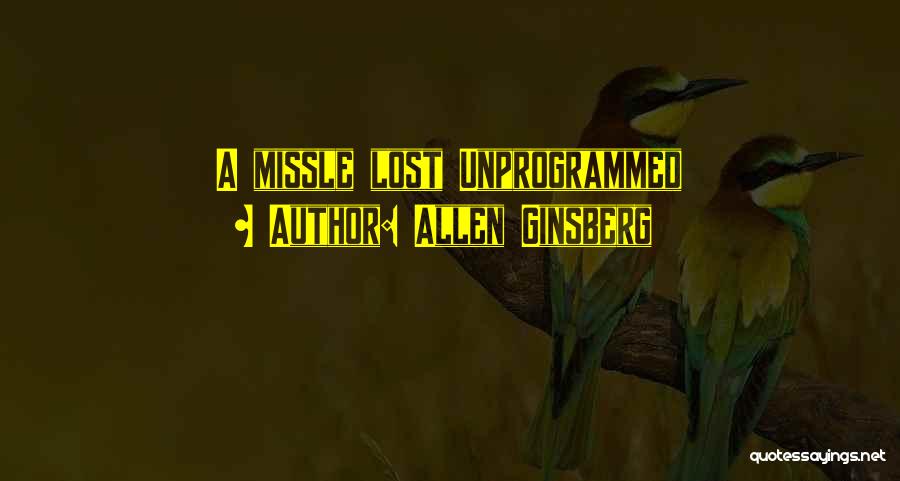 Allen Ginsberg Quotes: A Missle Lost Unprogrammed