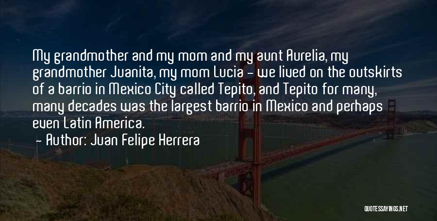 Juan Felipe Herrera Quotes: My Grandmother And My Mom And My Aunt Aurelia, My Grandmother Juanita, My Mom Lucia - We Lived On The