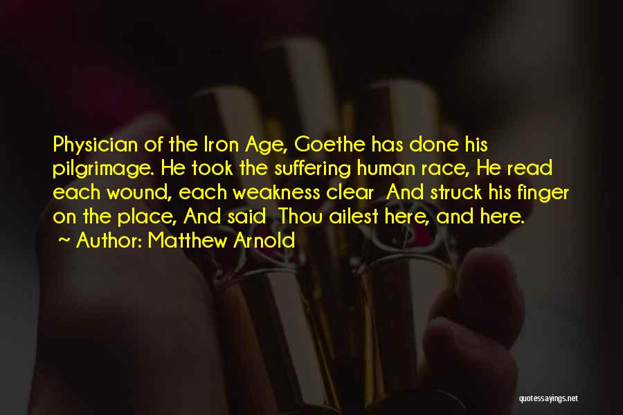 Matthew Arnold Quotes: Physician Of The Iron Age, Goethe Has Done His Pilgrimage. He Took The Suffering Human Race, He Read Each Wound,