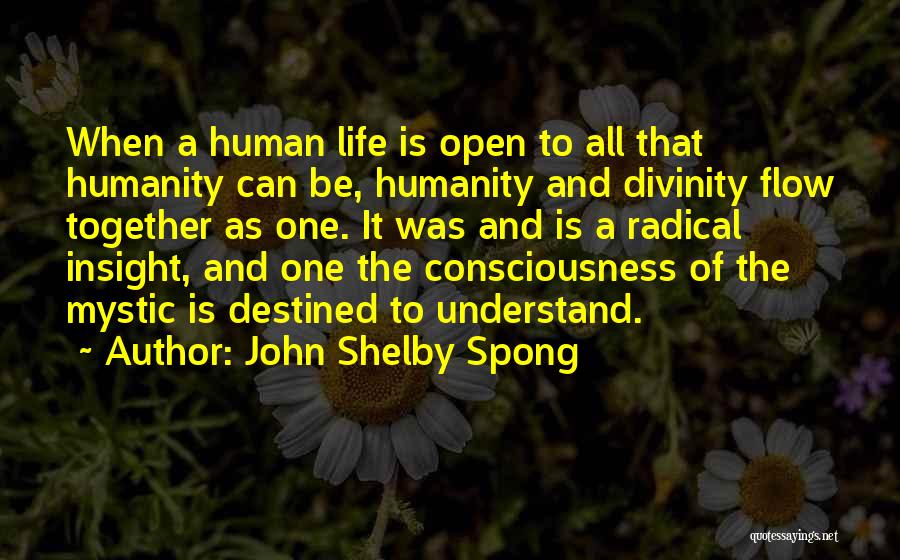 John Shelby Spong Quotes: When A Human Life Is Open To All That Humanity Can Be, Humanity And Divinity Flow Together As One. It