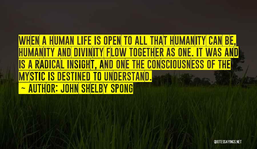 John Shelby Spong Quotes: When A Human Life Is Open To All That Humanity Can Be, Humanity And Divinity Flow Together As One. It