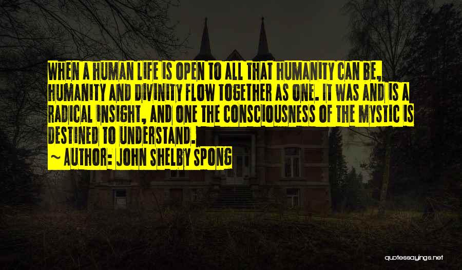 John Shelby Spong Quotes: When A Human Life Is Open To All That Humanity Can Be, Humanity And Divinity Flow Together As One. It