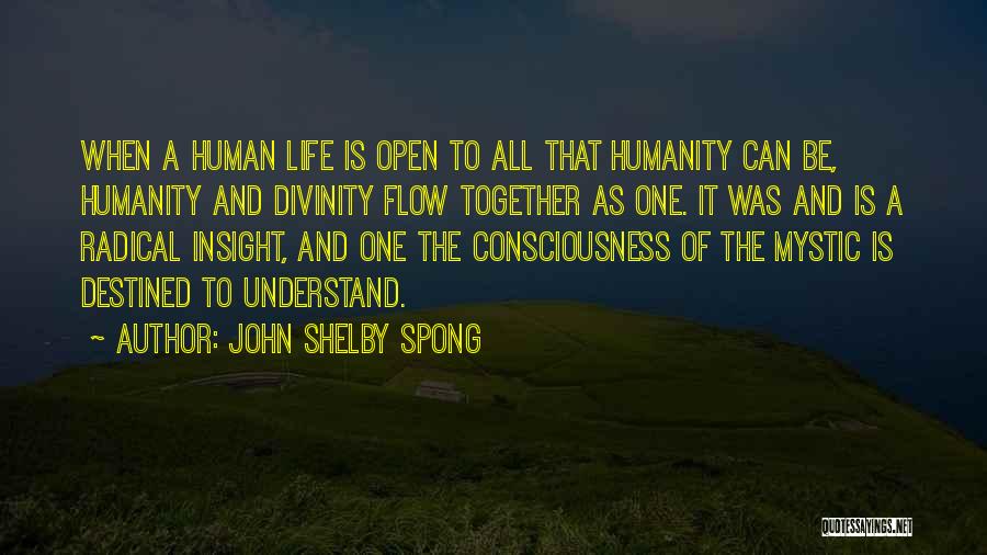 John Shelby Spong Quotes: When A Human Life Is Open To All That Humanity Can Be, Humanity And Divinity Flow Together As One. It