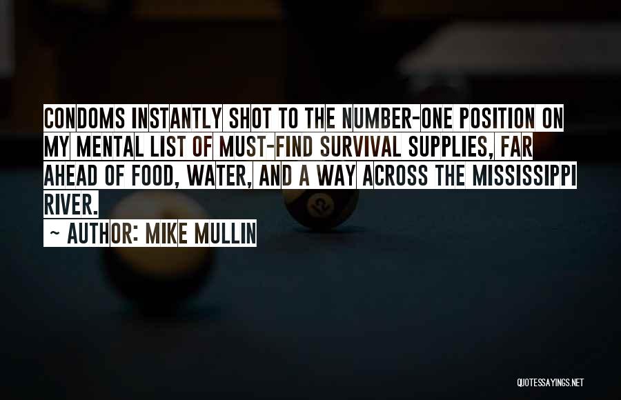 Mike Mullin Quotes: Condoms Instantly Shot To The Number-one Position On My Mental List Of Must-find Survival Supplies, Far Ahead Of Food, Water,