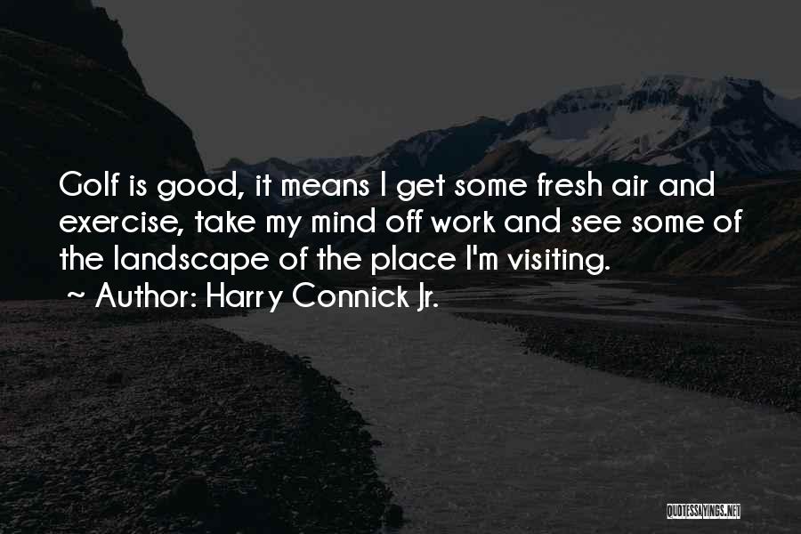 Harry Connick Jr. Quotes: Golf Is Good, It Means I Get Some Fresh Air And Exercise, Take My Mind Off Work And See Some