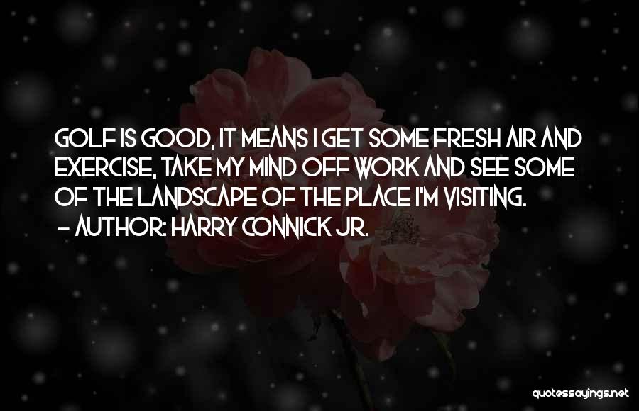 Harry Connick Jr. Quotes: Golf Is Good, It Means I Get Some Fresh Air And Exercise, Take My Mind Off Work And See Some