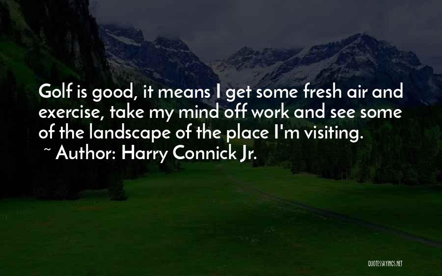 Harry Connick Jr. Quotes: Golf Is Good, It Means I Get Some Fresh Air And Exercise, Take My Mind Off Work And See Some