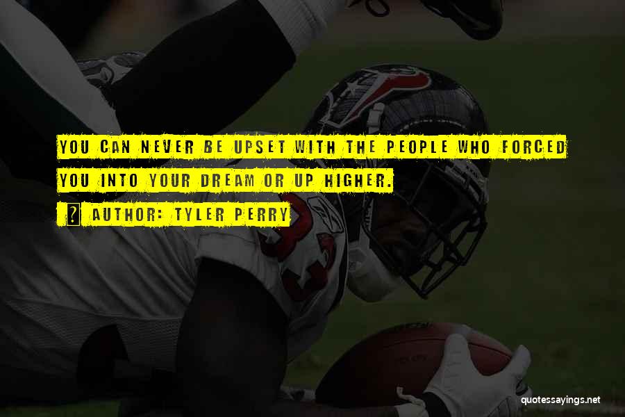 Tyler Perry Quotes: You Can Never Be Upset With The People Who Forced You Into Your Dream Or Up Higher.