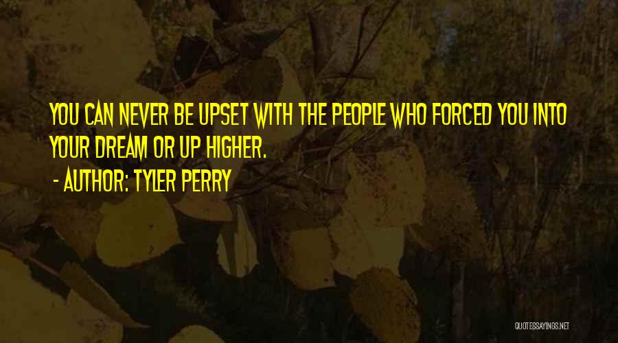 Tyler Perry Quotes: You Can Never Be Upset With The People Who Forced You Into Your Dream Or Up Higher.