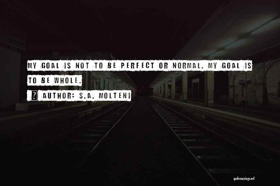 S.A. Molteni Quotes: My Goal Is Not To Be Perfect Or Normal. My Goal Is To Be Whole.