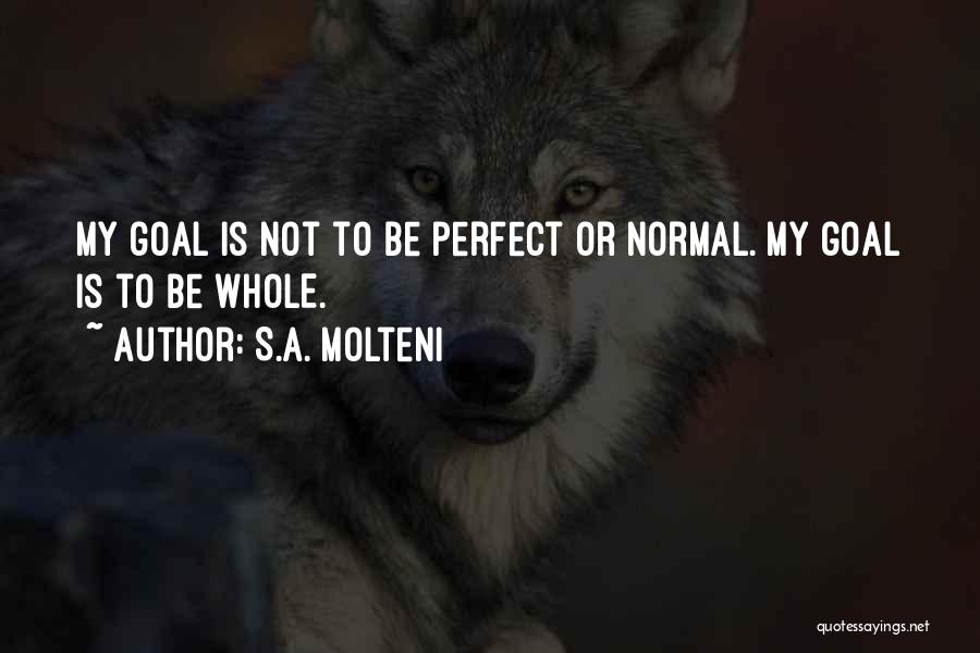 S.A. Molteni Quotes: My Goal Is Not To Be Perfect Or Normal. My Goal Is To Be Whole.
