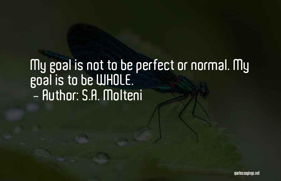 S.A. Molteni Quotes: My Goal Is Not To Be Perfect Or Normal. My Goal Is To Be Whole.
