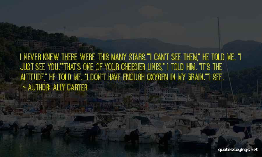 Ally Carter Quotes: I Never Knew There Were This Many Stars.i Can't See Them, He Told Me. I Just See You.that's One Of