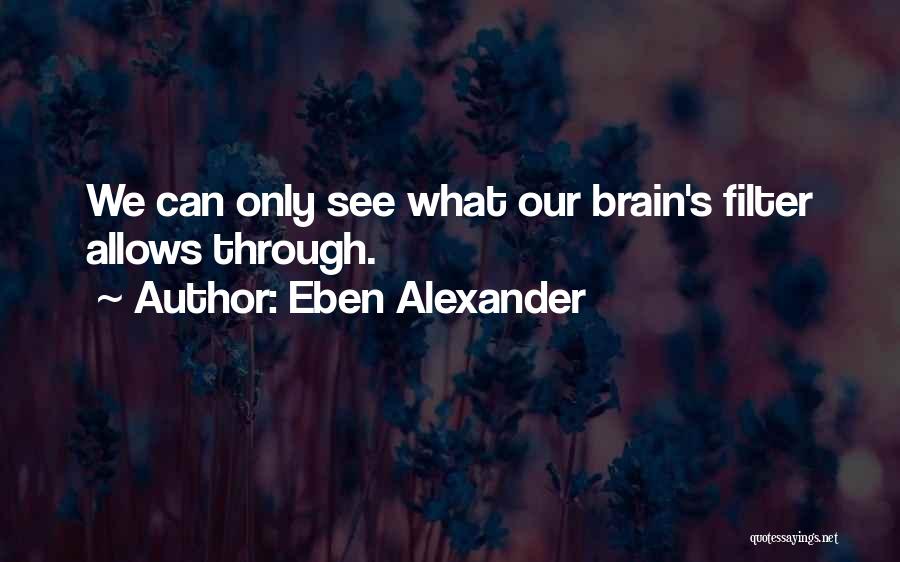 Eben Alexander Quotes: We Can Only See What Our Brain's Filter Allows Through.