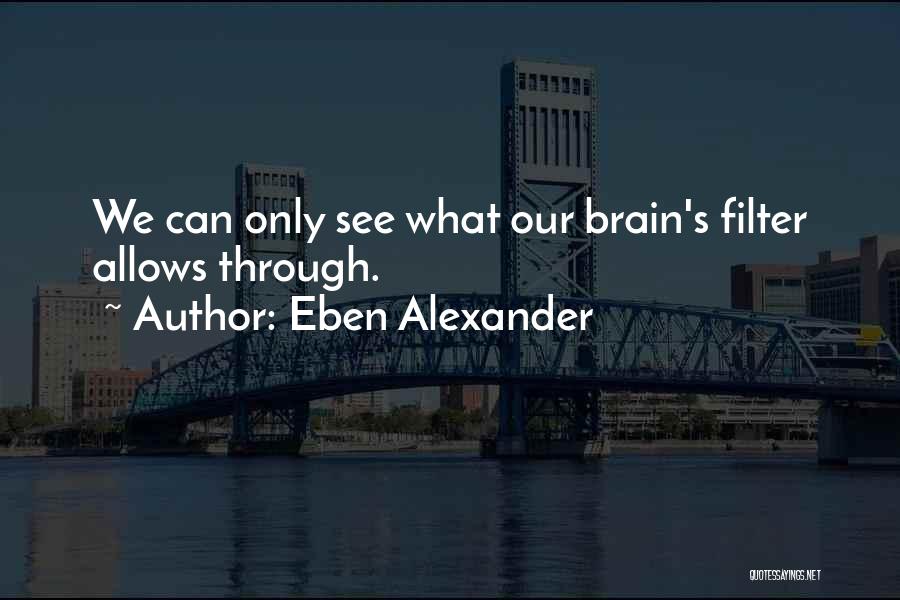 Eben Alexander Quotes: We Can Only See What Our Brain's Filter Allows Through.