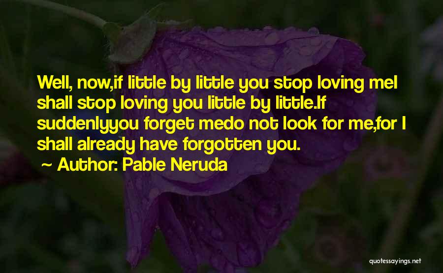 Pable Neruda Quotes: Well, Now,if Little By Little You Stop Loving Mei Shall Stop Loving You Little By Little.if Suddenlyyou Forget Medo Not