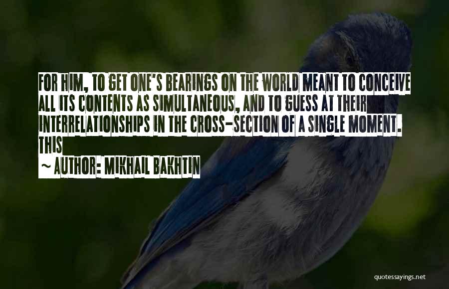 Mikhail Bakhtin Quotes: For Him, To Get One's Bearings On The World Meant To Conceive All Its Contents As Simultaneous, And To Guess