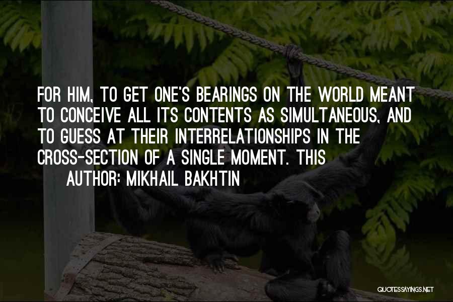 Mikhail Bakhtin Quotes: For Him, To Get One's Bearings On The World Meant To Conceive All Its Contents As Simultaneous, And To Guess