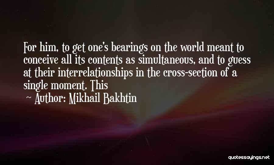 Mikhail Bakhtin Quotes: For Him, To Get One's Bearings On The World Meant To Conceive All Its Contents As Simultaneous, And To Guess