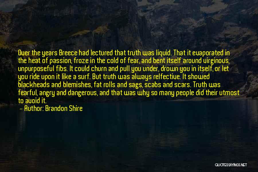 Brandon Shire Quotes: Over The Years Breece Had Lectured That Truth Was Liquid. That It Evaporated In The Heat Of Passion, Froze In