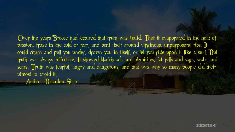 Brandon Shire Quotes: Over The Years Breece Had Lectured That Truth Was Liquid. That It Evaporated In The Heat Of Passion, Froze In