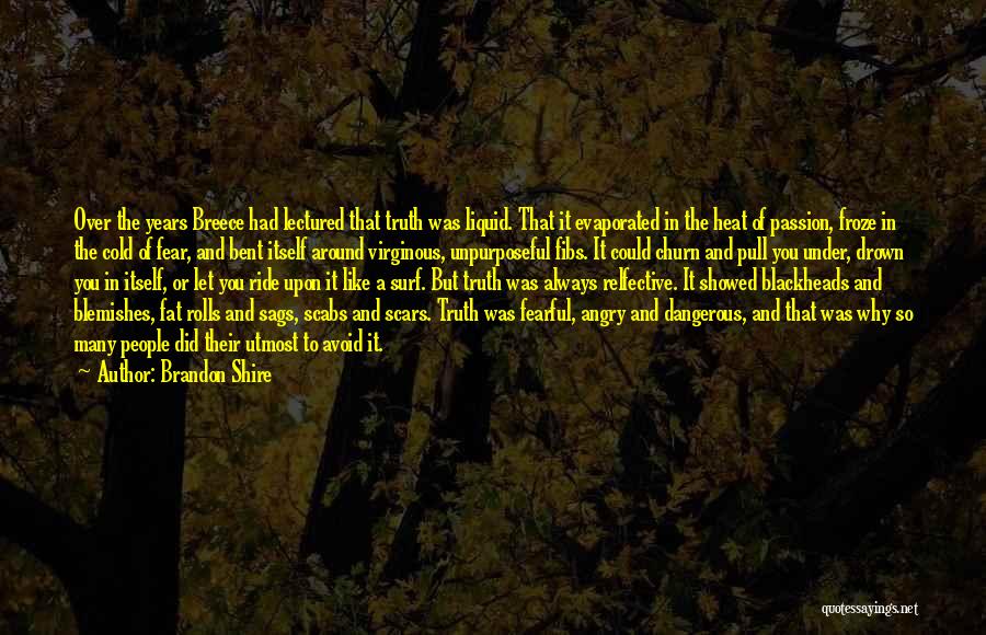 Brandon Shire Quotes: Over The Years Breece Had Lectured That Truth Was Liquid. That It Evaporated In The Heat Of Passion, Froze In