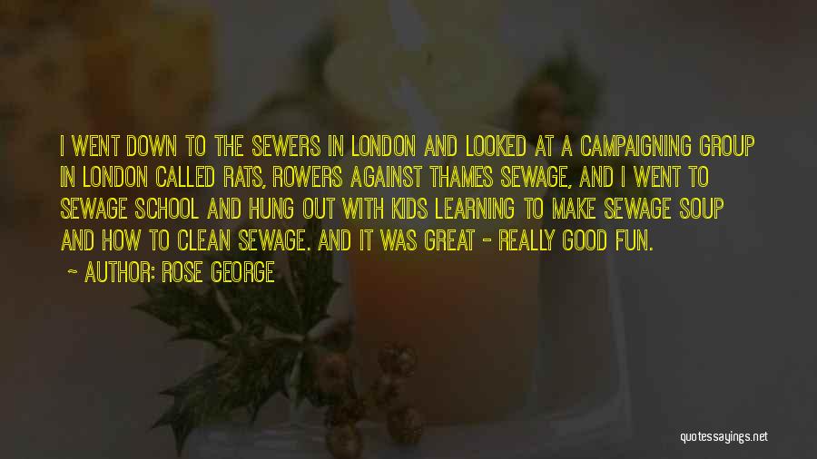 Rose George Quotes: I Went Down To The Sewers In London And Looked At A Campaigning Group In London Called Rats, Rowers Against