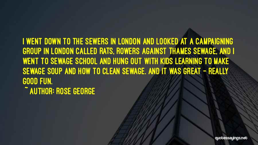 Rose George Quotes: I Went Down To The Sewers In London And Looked At A Campaigning Group In London Called Rats, Rowers Against