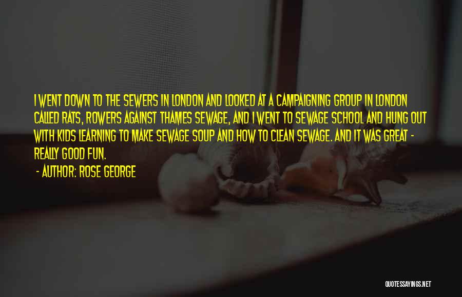 Rose George Quotes: I Went Down To The Sewers In London And Looked At A Campaigning Group In London Called Rats, Rowers Against