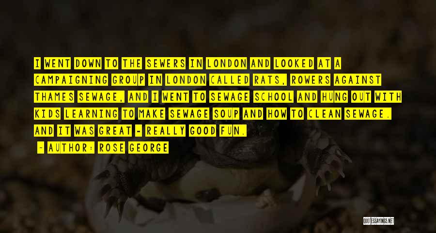 Rose George Quotes: I Went Down To The Sewers In London And Looked At A Campaigning Group In London Called Rats, Rowers Against