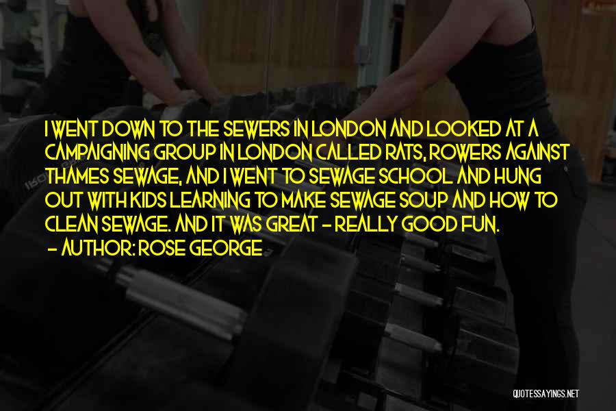 Rose George Quotes: I Went Down To The Sewers In London And Looked At A Campaigning Group In London Called Rats, Rowers Against