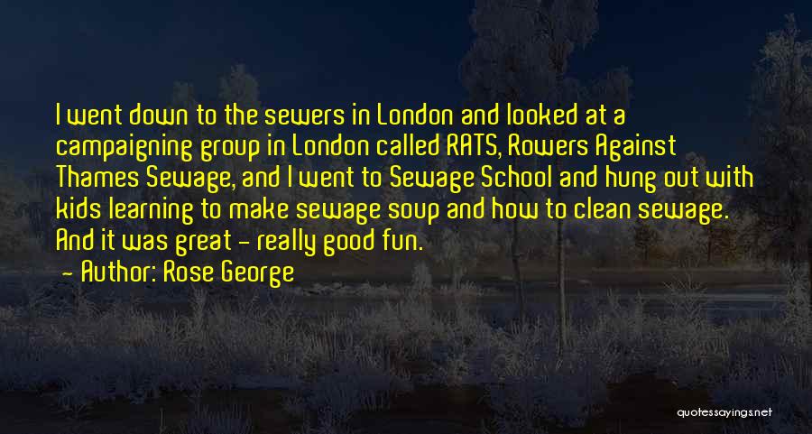 Rose George Quotes: I Went Down To The Sewers In London And Looked At A Campaigning Group In London Called Rats, Rowers Against