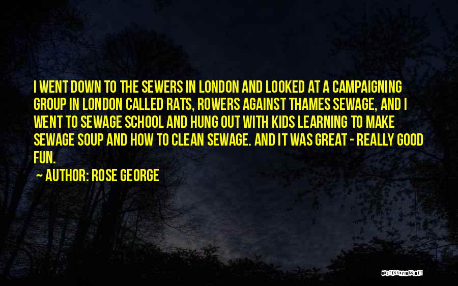 Rose George Quotes: I Went Down To The Sewers In London And Looked At A Campaigning Group In London Called Rats, Rowers Against