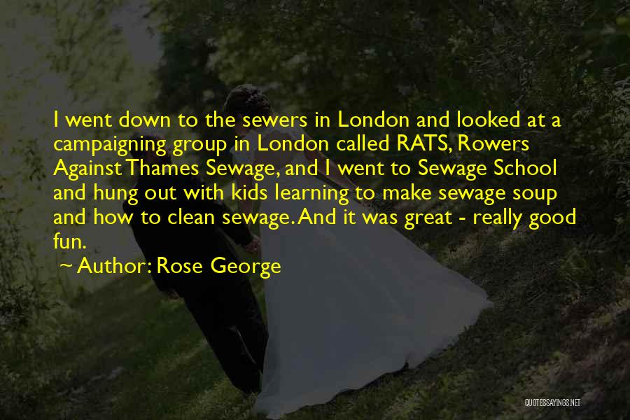 Rose George Quotes: I Went Down To The Sewers In London And Looked At A Campaigning Group In London Called Rats, Rowers Against