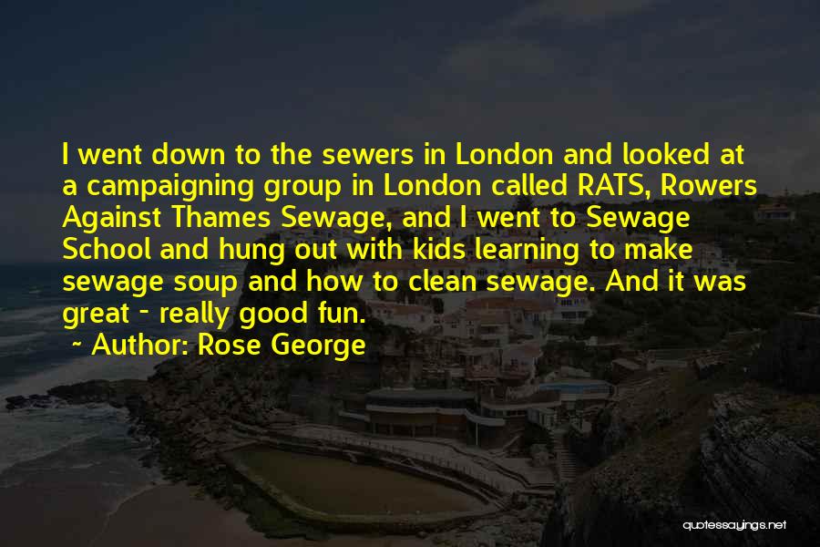 Rose George Quotes: I Went Down To The Sewers In London And Looked At A Campaigning Group In London Called Rats, Rowers Against