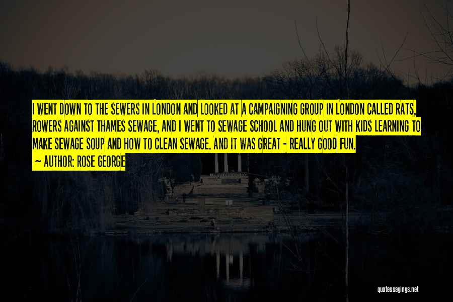 Rose George Quotes: I Went Down To The Sewers In London And Looked At A Campaigning Group In London Called Rats, Rowers Against