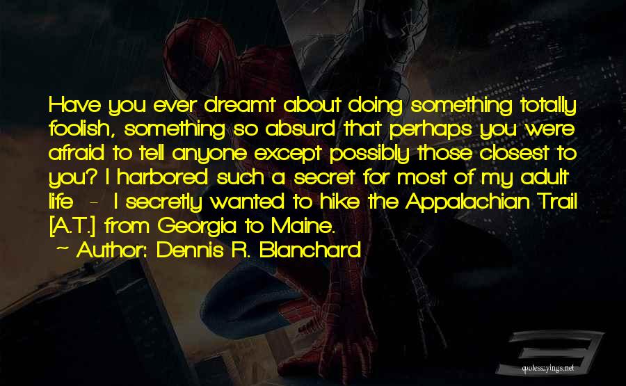 Dennis R. Blanchard Quotes: Have You Ever Dreamt About Doing Something Totally Foolish, Something So Absurd That Perhaps You Were Afraid To Tell Anyone