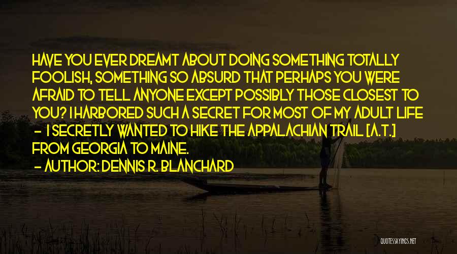 Dennis R. Blanchard Quotes: Have You Ever Dreamt About Doing Something Totally Foolish, Something So Absurd That Perhaps You Were Afraid To Tell Anyone