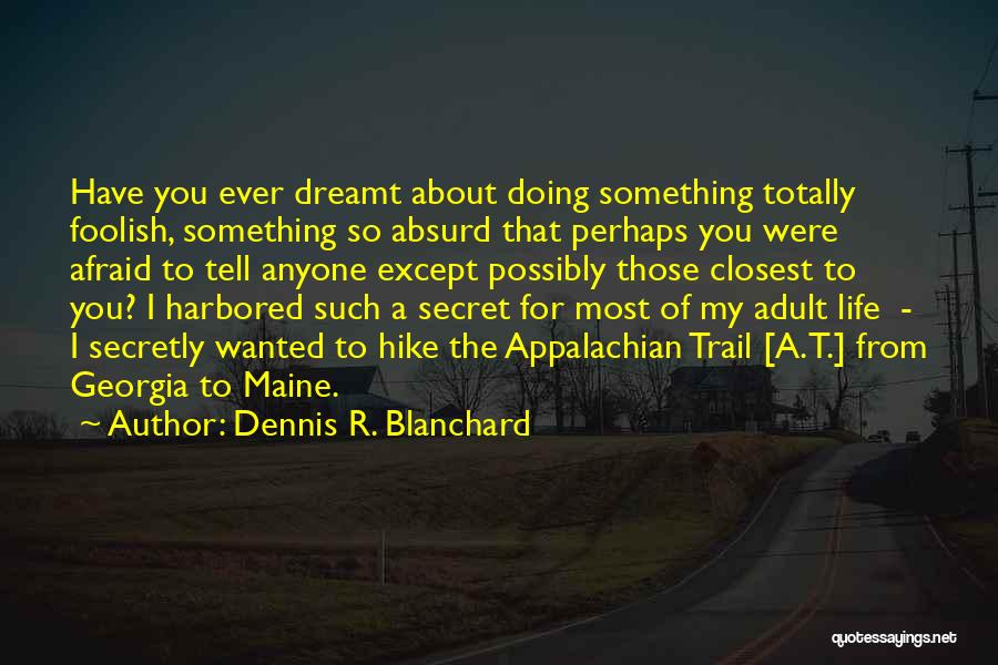 Dennis R. Blanchard Quotes: Have You Ever Dreamt About Doing Something Totally Foolish, Something So Absurd That Perhaps You Were Afraid To Tell Anyone